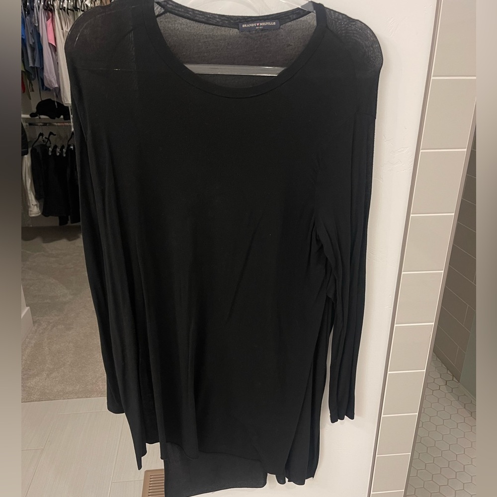 Brandy Melville one size fits all black slit tunic